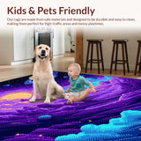 Ultra Soft Area Rug, Non Slip, Stain Resistant, Washable Area Rugs for Living Room, Bedroom, Stellar Bright Nebula Print(Purple)