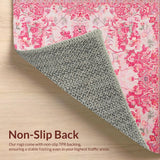 Ultra Soft Area Rug, Non Slip, Stain Resistant, Washable Area Rugs for Living Room, Bedroom, Coquette Pink Tiled Motif(Pink)