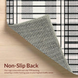 Ultra Soft Area Rug, Non Slip, Stain Resistant, Washable Area Rugs for Living Room, Bedroom, Modern Abstract Linear Weave Rug Featuring Black and White Intersecting Stripes(Gray)