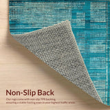 Ultra Soft Area Rug, Non Slip, Stain Resistant, Washable Area Rugs for Living Room, Bedroom, Teal Abstract Area Rug, Non-Slip(Blue)