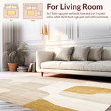 Modern Beige Area Abstract Geometry(Beige)