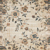 Ultra Soft Area Rug, Non Slip, Stain Resistant, Washable Area Rugs for Living Room, Bedroom, Chic Faded Botanical Design(Beige)