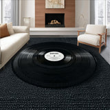 Ultra Soft Area Rug, Non Slip, Stain Resistant, Washable Area Rugs for Living Room, Bedroom, Music Lover Retro Playroom Non-Slip Carpet(Black)