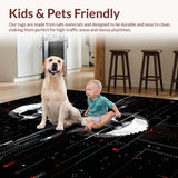 Ultra Soft Area Rug, Non Slip, Stain Resistant, Washable Area Rugs for Living Room, Bedroom, Elegant Witchcraft Inspired Mat(Black)