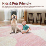 Ultra Soft Area Rug, Non Slip, Stain Resistant, Washable Area Rugs for Living Room, Bedroom, Symmetrical Bow-Shaped Rug, Aesthetic Room Decor(Pink)