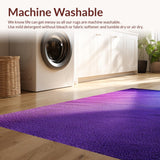 Ultra Soft Area Rug, Non Slip, Stain Resistant, Washable Area Rugs for Living Room, Bedroom, Gradient Purple Blue Nursery Soft High Pile Rug(Purple)