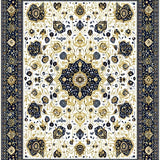 Ultra Soft Area Rug, Non Slip, Stain Resistant, Washable Area Rugs for Living Room, Bedroom, Sunny Floral Whirl(White)