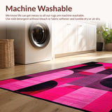 Ultra Soft Area Rug, Non Slip, Stain Resistant, Washable Area Rugs for Living Room, Bedroom, Stylish Graphic Wild Animal Motif(Pink)