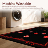 Ultra Soft Area Rug, Non Slip, Stain Resistant, Washable Area Rugs for Living Room, Bedroom, Elegant Minimalist Monochrome Design(Red)