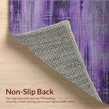 Ultra Soft Area Rug, Non Slip, Stain Resistant, Washable Area Rugs for Living Room, Bedroom, Luxurious Gradient Ripple Effect(Purple)