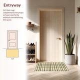 Ultra Soft Area Rug, Non Slip, Stain Resistant, Washable Area Rugs for Living Room, Bedroom, Elegant Beige Diamond Arrangement(Beige)