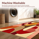 Ultra Soft Area Rug, Non Slip, Stain Resistant, Washable Area Rugs for Living Room, Bedroom, Eye-Catching Groovy Linear Elements(Brown)