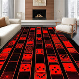 Ultra Soft Area Rug, Non Slip, Stain Resistant, Washable Area Rugs for Living Room, Bedroom, Lively Contemporary Graphic Design(Red)