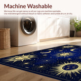 Ultra Soft Area Rug, Non Slip, Stain Resistant, Washable Area Rugs for Living Room, Bedroom, Charming Sunbeam and Moonlight Fusion(Blue)