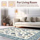Ultra Soft Area Rug, Non Slip, Stain Resistant, Washable Area Rugs for Living Room, Bedroom, Ocean Inspired Hallway Stain-Resistant Area Rug(Blue)