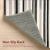 Ultra Soft Area Rug, Non Slip, Stain Resistant, Washable Area Rugs for Living Room, Bedroom, Chris Loves FRA Modern Striped Area(Gray)