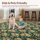 Ultra Soft Area Rug, Non Slip, Stain Resistant, Washable Area Rugs for Living Room, Bedroom, Rustic Area Abstract Floral Design(Blue)