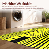 Ultra Soft Area Rug, Non Slip, Stain Resistant, Washable Area Rugs for Living Room, Bedroom, Chic Striped Coastal Aesthetic(Yellow)