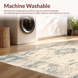 Ultra Soft Area Rug, Non Slip, Stain Resistant, Washable Area Rugs for Living Room, Bedroom, Elegant Boho Inspired Area With Low Pile Design(Beige)