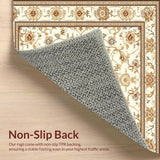 Ultra Soft Area Rug, Non Slip, Stain Resistant, Washable Area Rugs for Living Room, Bedroom, Elegant Beige Brown Runner Kitchen Hallway(Beige)
