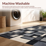 Ultra Soft Area Rug, Non Slip, Stain Resistant, Washable Area Rugs for Living Room, Bedroom, Rustic Modern Diamond Motif(Gray)
