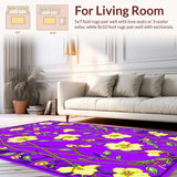 Ultra Soft Area Rug, Non Slip, Stain Resistant, Washable Area Rugs for Living Room, Bedroom, Festive Carnival Themed Elegance(Purple)