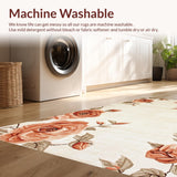 Ultra Soft Area Rug, Non Slip, Stain Resistant, Washable Area Rugs for Living Room, Bedroom, Cozy Pastel Floral Fusion(Beige)