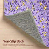 Ultra Soft Area Rug, Non Slip, Stain Resistant, Washable Area Rugs for Living Room, Bedroom, Pastel Purple Trellis Inspired Decor(Purple)