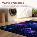 Ultra Soft Area Rug, Non Slip, Stain Resistant, Washable Area Rugs for Living Room, Bedroom, Radiant Planetary Color Splash(Blue)