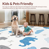 Ultra Soft Area Rug, Non Slip, Stain Resistant, Washable Area Rugs for Living Room, Bedroom, Modern Pastel Animal Design(Gray)