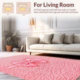 Ultra Soft Area Rug, Non Slip, Stain Resistant, Washable Area Rugs for Living Room, Bedroom, Cute Microfiber Absorbent Rug for Small Bedrooms or Bathrooms(Pink)