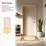 Ultra Soft Area Rug, Non Slip, Stain Resistant, Washable Area Rugs for Living Room, Bedroom, Scandinavian Boho Area(Beige)