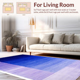 Ultra Soft Area Rug, Non Slip, Stain Resistant, Washable Area Rugs for Living Room, Bedroom, Soft Pastel Abstract Wave(Blue)