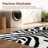 Ultra Soft Area Rug, Non Slip, Stain Resistant, Washable Area Rugs for Living Room, Bedroom, Trendy Animal Pattern Non-Slip Entryway Carpet(Black)