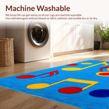 Ultra Soft Area Rug, Non Slip, Stain Resistant, Washable Area Rugs for Living Room, Bedroom, Playful Rhythm Inspired Aesthetic(Blue)