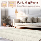 Ultra Soft Area Rug, Non Slip, Stain Resistant, Washable Area Rugs for Living Room, Bedroom, Sleek Clean-Cut Round Style(Beige)