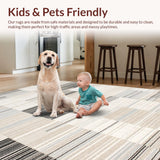 Ultra Soft Area Rug, Non Slip, Stain Resistant, Washable Area Rugs for Living Room, Bedroom, Chic White Fluffy Wave Aesthetic(Beige)