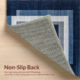 Ultra Soft Area Rug, Non Slip, Stain Resistant, Washable Area Rugs for Living Room, Bedroom, Stylish Blue Tone Canvas(Blue)