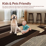 Ultra Soft Area Rug, Non Slip, Stain Resistant, Washable Area Rugs for Living Room, Bedroom, Trendy Muted Tone Shag Finish(Brown)