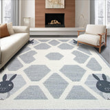 Ultra Soft Area Rug, Non Slip, Stain Resistant, Washable Area Rugs for Living Room, Bedroom, Soft Earthy Tones with Bunny Design(Gray)