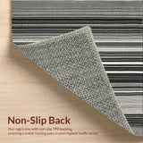 Ultra Soft Area Rug, Non Slip, Stain Resistant, Washable Area Rugs for Living Room, Bedroom, KaHouen Monochrome Striped Carpet(Black)