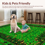 Ultra Soft Area Rug, Non Slip, Stain Resistant, Washable Area Rugs for Living Room, Bedroom, Youthful Exotic Animal Pattern Appeal(Green)