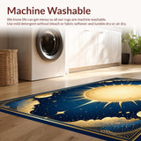 Ultra Soft Area Rug, Non Slip, Stain Resistant, Washable Area Rugs for Living Room, Bedroom, Dreamy Pastel Cosmic Imagery(Gold)