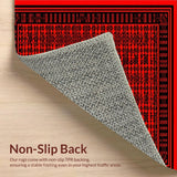 Ultra Soft Area Rug, Non Slip, Stain Resistant, Washable Area Rugs for Living Room, Bedroom, Chic Modern Low-Pile Rug(Red)