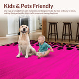 Ultra Soft Area Rug, Non Slip, Stain Resistant, Washable Area Rugs for Living Room, Bedroom, Chic Vintage Cheetah Aesthetic(Pink)