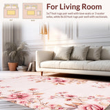 Ultra Soft Area Rug, Non Slip, Stain Resistant, Washable Area Rugs for Living Room, Bedroom, Chic Shag Rose Elegance(Pink)