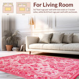 Ultra Soft Area Rug, Non Slip, Stain Resistant, Washable Area Rugs for Living Room, Bedroom, Modern Playful Pink Petal Design(Pink)