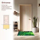Ultra Soft Area Rug, Non Slip, Stain Resistant, Washable Area Rugs for Living Room, Bedroom, Soft Washable Floral Bath Mat for Minimalist Lifestyles(Green)