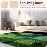 Ultra Soft Area Rug, Non Slip, Stain Resistant, Washable Area Rugs for Living Room, Bedroom, Nature-Inspired Circular Shaggy Design(Green)