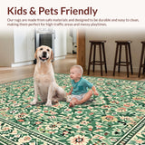 Ultra Soft Area Rug, Non Slip, Stain Resistant, Washable Area Rugs for Living Room, Bedroom, Vintage Sage Green Living Room Low Pile Rug(Green)